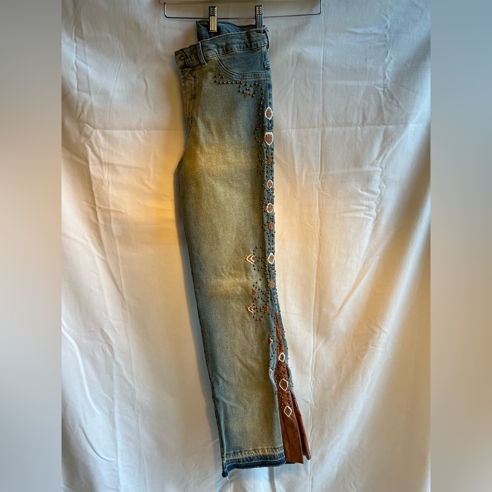 Claudio Russo Studded and Embroidered Jeans